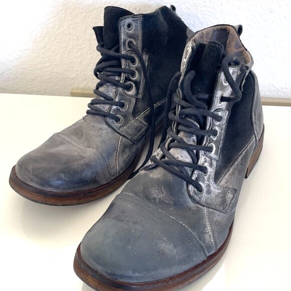 Steve Madden Mens Leather Boots (Size 10US 43EU/Black Gray) main image 6